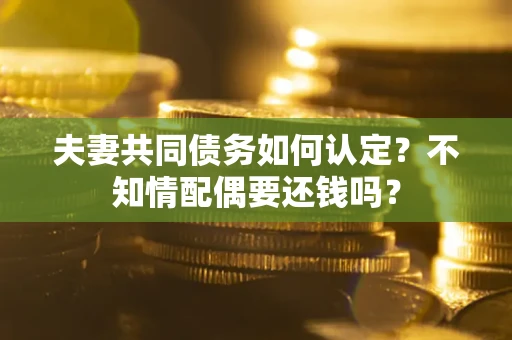 北京夫妻共同债务如何认定？不知情配偶要还钱吗？